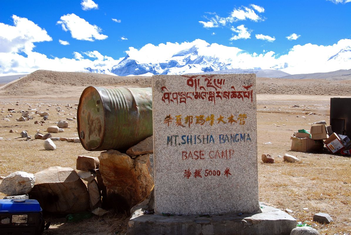 02 Shishapangma North Base Camp Sign Shishapangma North Chinese Base Camp has a sign saying 5000m, but my GPS says 5029m.